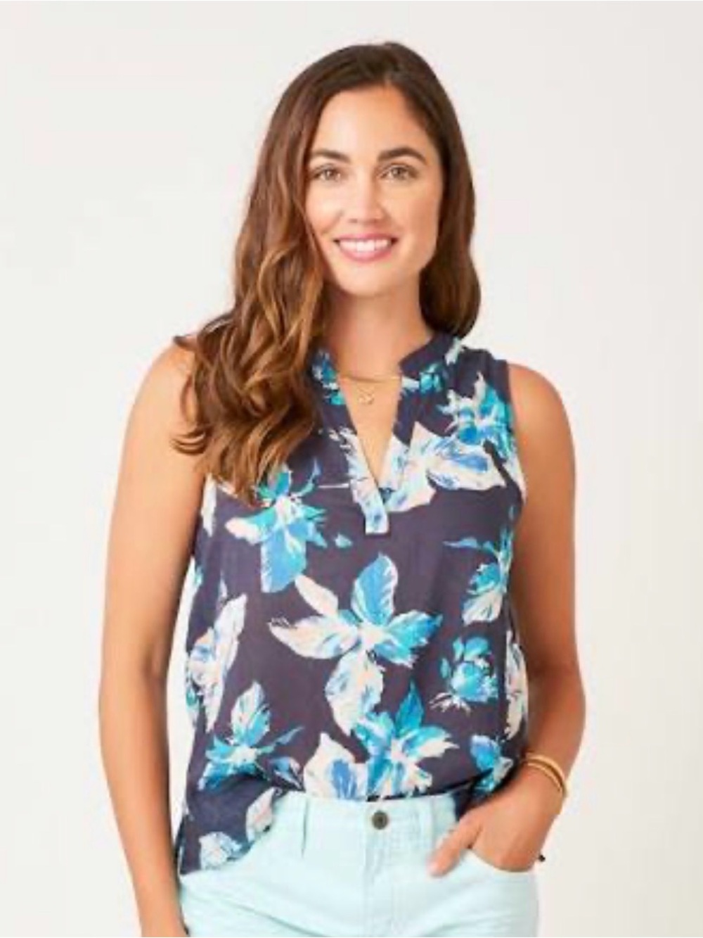 Carve Designs Floral V-Neck Women's Tank